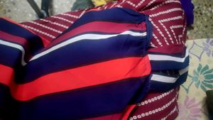 Striped and Bandhani Dress Material