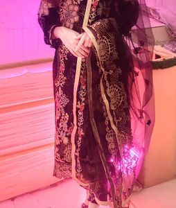 Pakistani suit with heavy embroidery