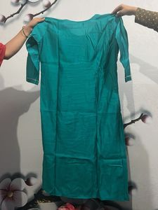 Teal Embroidered Kurti