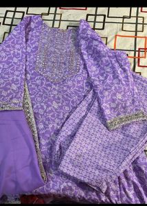 Elegant Purple Kurta Set With Dupatta