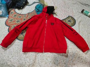 Men Or Women Vibrant Red Winter Sweatshirt Hoodie