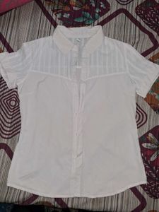 White Striped Button-Up
