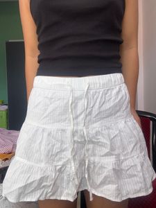 Tiered White Skirt