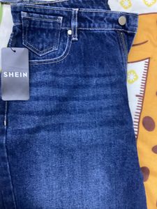 Shein ankle lengthmid wash distressed jeans