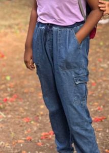 Stylish Blue Denim Cargo Joggers