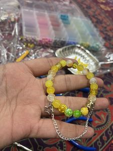 yellow no pattern Bracelet with Star Charm