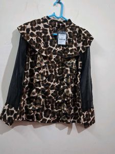 Cheetah Printed  Ruffle Top👌