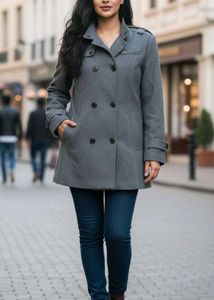 Imported Stylish Gray Woollen Coat