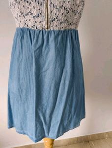 Denim &amp; Lace Mini Dress