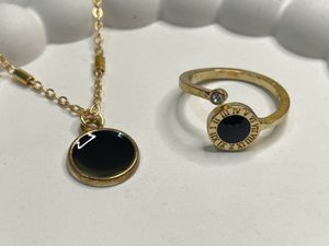 Gold & Black Necklace and Ring Set