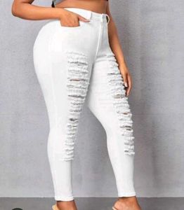 Ripped White High-Waisted Jeans