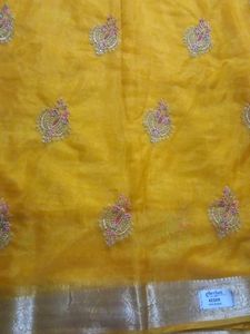 Yellow 💛 Organza Saree
