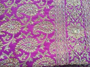 Beads Work Saree