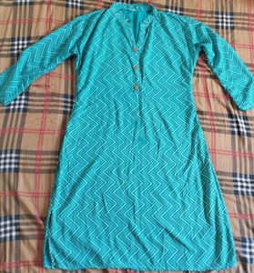 Teal Print Kurti