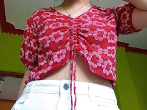 Red Adjustable Crop Top😍♥️