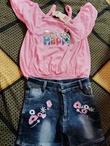 Top & Hot Pant Set For Girls.
