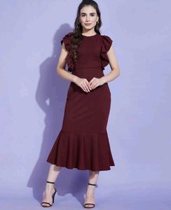 Maroon Strechable dress