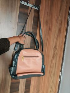 Peach And Grey Satchel Bag (Women)
