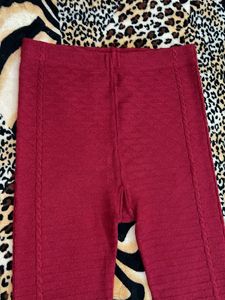 Maroon Woolen Leggings