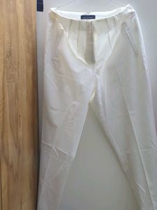 White Mid Rise Trousers