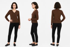 Brown and Black Cardigan Sweater - Combo