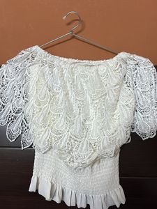 Beautiful White Off Shoulder Top