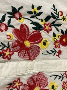 Floral Embroidered White Tunic