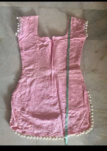 Pink Ethnic Kurta with Pom Poms