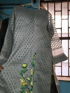 Pure Organza Pakistani Grey Suit