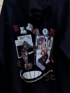 💥BUY1GET1💥 IMPORTED MENS Black graphic print hoodie.