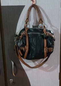 Unique Leather Accent Bag