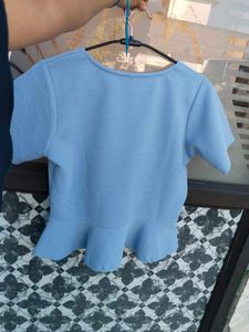 Cute Blue Peplum Top
