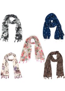 Floral Print Scarves - Set of 5