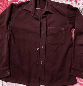 Men's Classic Burgundy Long-Sleeve Shirt