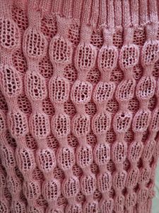 Woolen Pink Puff Sleeve Knit Top