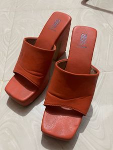 Orange Platform Heels