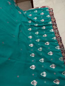 embroidery saree with blouse