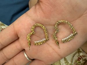 Golden Heart Shape Earrings