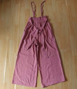 Pink Plaid Jumpsuit
