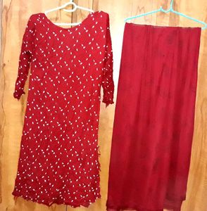 Cotton Kurti With Dupatta Set