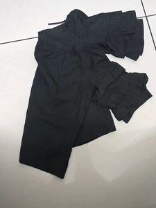 Black Ruffle Sleeve Top