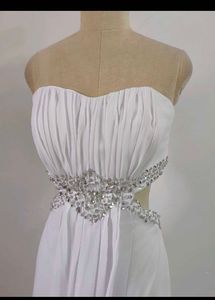 White Strapless Maxi Dress