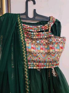 Green Embroidered Lehenga Choli