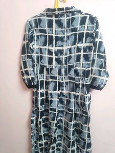 Blue Checked Kurti