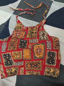 Kids Red Dandiya Skirt Top