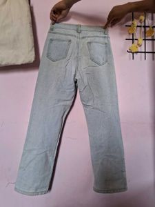 Light Wash Straight Leg Jeans