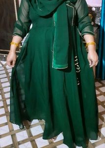 Green Angrakha Kurti With Dupatta