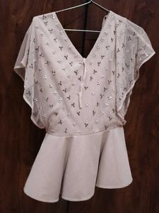 ..STREET 9 Women Pink Solid Peplum Top