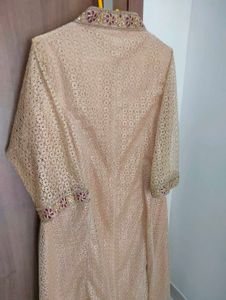 Elegant Beige Embroidered Kurti