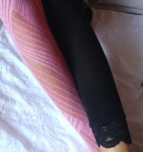 combo Pink Crochet stockings